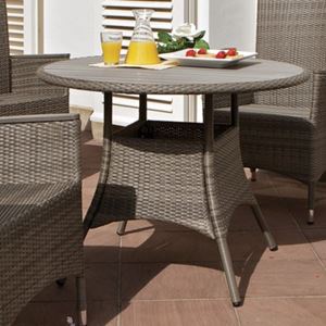Obrazek Tisch, zerlegt, Ø x H: 100 x 74 cm, SynTimber® TischplatteALU-TISCH 100CM LUZON  GRAU    50721