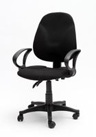 Bild von Bürostuhl *Stoff* aus strapazierfähigem schwarzen Stoffbezug