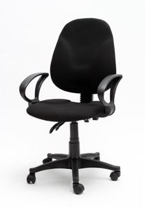 Bild von Bürostuhl *Stoff* aus strapazierfähigem schwarzen Stoffbezug