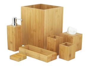 Εικόνα της MK Bamboo LONDON - Bambus Bad Accessoire Set (7-teilig)