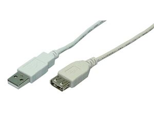 Изображение LogiLink USB Verlängerung USB 2.0 - A-Stecker - grau (CU0010)