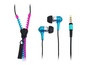 Resim LogiLink Stereo In-Ear Headset Zipper Pink-Blau (HS0024)