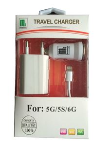 Afbeelding van M2 Technologie Travel Charger für Iphone 5/5s/6