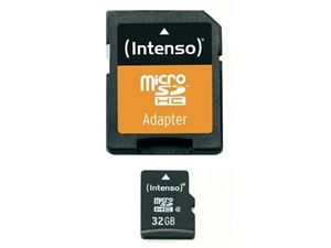Afbeelding van MicroSDHC 32GB Intenso +Adapter CL4 Blister