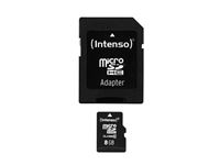 Imagen de MicroSDHC 8GB Intenso +Adapter CL10 Blister