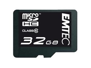 Image de MicroSDHC 32GB EMTEC +Adapter CL10 mini Jumbo Extra Blister