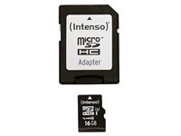 Afbeelding van MicroSDHC 16GB Intenso Premium CL10 UHS-I +Adapter Blister