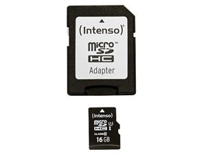 Resim MicroSDHC 16GB Intenso Premium CL10 UHS-I +Adapter Blister
