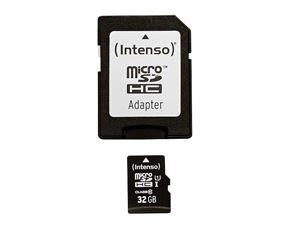 Immagine di MicroSDHC 32GB Intenso Premium CL10 UHS-I +Adapter Blister