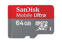 Afbeelding van MicroSDXC 64GB Sandisk Mobile Ultra CL10 UHS-1 +Adapter Retail ANDROID