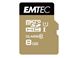 Immagine di MicroSDHC 8GB EMTEC +Adapter CL10 Gold+ UHS-I 85MB/s Blister