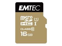 Imagen de MicroSDHC 16GB EMTEC +Adapter CL10 Gold+ UHS-I 85MB/s Blister