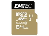 Изображение MicroSDXC 64GB EMTEC +Adapter CL10 Gold+ UHS-I 85MB/s Blister