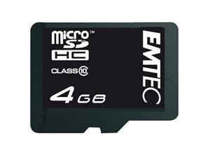 Obrazek MicroSDHC 4GB EMTEC +Adapter CL4 mini Jumbo Super Blister