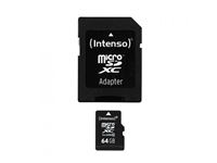 Afbeelding van MicroSDXC 64GB Intenso +Adapter CL10 Blister