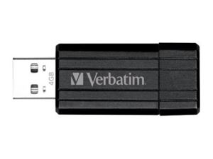 Resim USB FlashDrive 8GB Verbatim PinStripe (Schwarz/Black) Blister