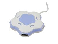 Изображение USB HUB 4-Port USB 2.0 Weiß-Lila (Blume)