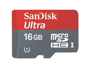 Obrazek MicroSDHC 16GB Sandisk Mobile Ultra CL10 UHS-1 +Adapter Retail ANDROID