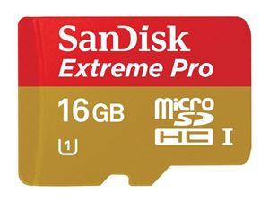 Picture of MicroSDHC 16GB Sandisk Extreme Pro CL10 UHS-I 95MBs/633x Bulk/Mini Case