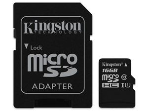 Picture of MicroSDHC 16GB Kingston CL10 UHS-I Blister