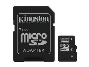 Image de MicroSDHC 32GB Kingston CL4 Blister