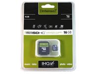 Εικόνα της MicroSDHC 16GB Intenso +Adapter CL4 Blister