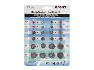 Afbeelding van Batterie Arcas Knopfzellen-Set AG1 bis CR2032 (24 St.)