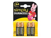 Resim Batterie Duracell Simply MN1500/LR6 Mignon AA (4 St.)