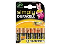 Obrazek Batterie Duracell Simply MN2400/LR03 Micro AAA (8 St.)