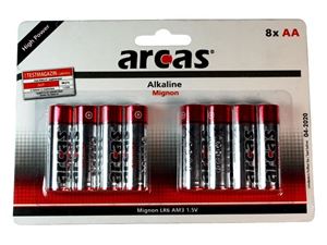 Afbeelding van Batterie Arcas Alkaline Mignon AA (8 St.)