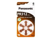 Resim Hörgeräte Batterie Panasonic Zink-Luft Zelle PR312 0% Mercury/Hg Braun (6 St.)