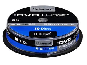 Bild von Intenso DVD+R bedruckbar DL 8,5 GB 8x Speed - 10stk Cake Box