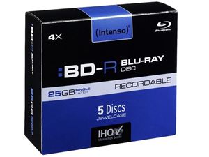 Afbeelding van Intenso BD-R Recordable 25GB 4x Speed - 5stk Jewel Case