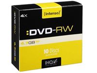 Afbeelding van Intenso DVD-RW 4,7 GB 4x Speed - 10stk Slim Case