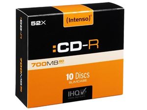 Afbeelding van Intenso CD-R 700MB/80min 52x Speed - 10stk Slim Case