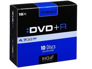 Εικόνα της Intenso DVD+R 4,7 GB 16x Speed - 10stk Slim Case