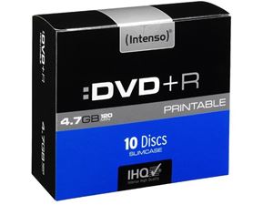 Afbeelding van Intenso DVD+R bedruckbar 4,7 GB 16x Speed - 10stk Slim Case