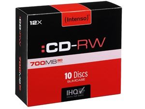 Afbeelding van Intenso CD-RW 700MB/80min 12x Speed - 10stk Slim Case