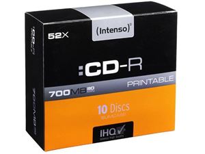 Bild von Intenso CD-R bedruckbar 700MB/80min 52x Speed - 10stk Slim Case