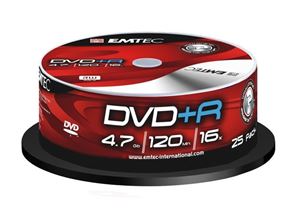 Afbeelding van EMTEC DVD+R 4,7 GB 16x Speed - 25stk Cake Box