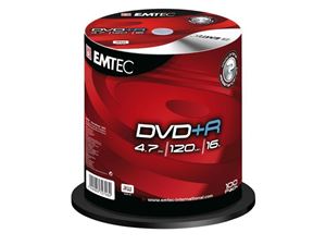 Obrazek EMTEC DVD+R 4,7 GB 16x Speed - 100stk Cake Box