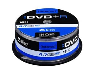 Obrazek Intenso DVD+R 4,7 GB 16x Speed - 25stk Cake Box