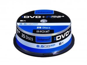 Obrazek Intenso DVD+R 8,5 GB DL Double Layer 8x Speed - 25stk Cake Box