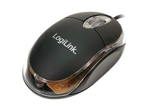 Resim LogiLink Mini Optische USB Maus mit LED Schwarz (ID0010)