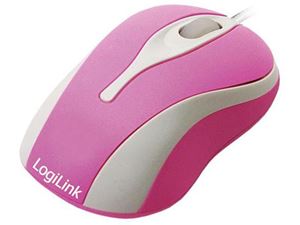 Resim LogiLink Mini USB optische Maus (ID0021) Pink-Weiss
