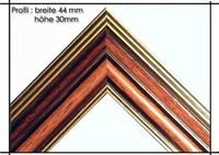 Afbeelding van Holzrahmen Prunkrahmen Rustika Gold Braun - Profilbreite 44mm. Der Rahmen wird zur Selbstmontage* geliefert.