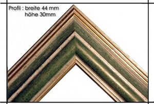 Picture of Holzrahmen Prunkrahmen Rustika Grün Gold - Profilbreite 44mm. Der Rahmen wird zur Selbstmontage* geliefert.