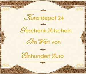 Afbeelding van Gutschein GOLD von KUNSTDEPOT24 im Wert von 100 EURO mit edlem Briefpapier oder per E-mail.