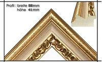 Afbeelding van Holzrahmen Prunkrahmen Leonardo Creme Gold - Der Rahmen wird zur Selbstmontage* geliefert