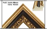 Afbeelding van Holzrahmen Prunkrahmen Leonardo Schwarz Gold - Der Rahmen wird zur Selbstmontage* geliefert. 